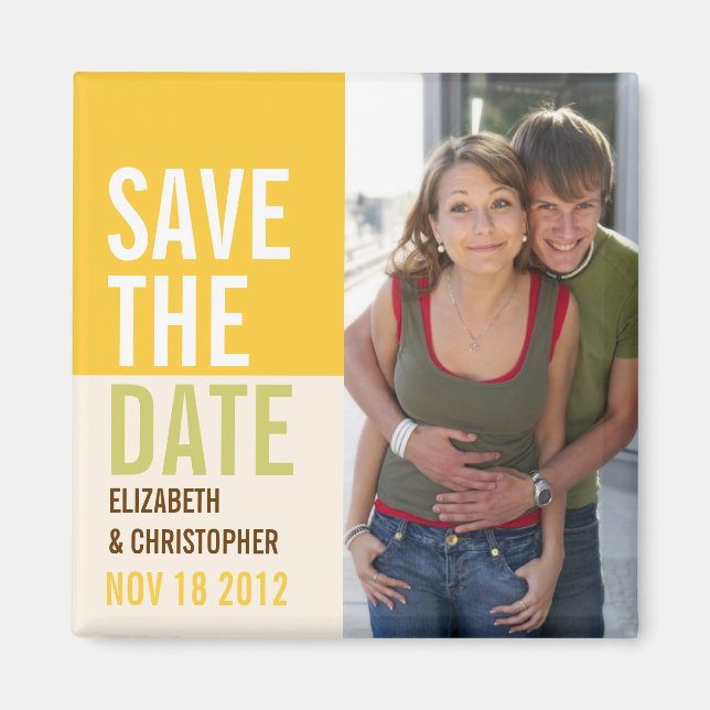 Bold Modern Save the Date Announcement Magnet (Front)