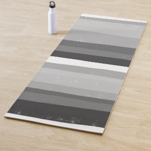 Bold Modern Simple Stripes Black White Yoga Mat