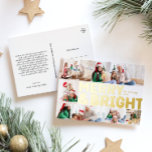 Bold Modern Six-Photo Merry and Bright Gold  Foil Holiday Postcard<br><div class="desc">Send warm wishes this holiday season with this unique and cute, bold modern six-photo gold foil merry and bright holiday postcard. Its simple and minimalist design features boho-inspired elements in gold foil. Celebrating the festive spirit of December, this design brings a cheerful and fun touch to any occasion. The gold...</div>