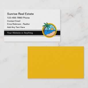 Bold Modern Tropical Beach Realtor Business Card
