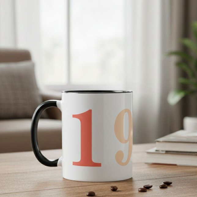 Bold Modern Two-Tone Year 1985 Custom Mug (Creator Uploaded)