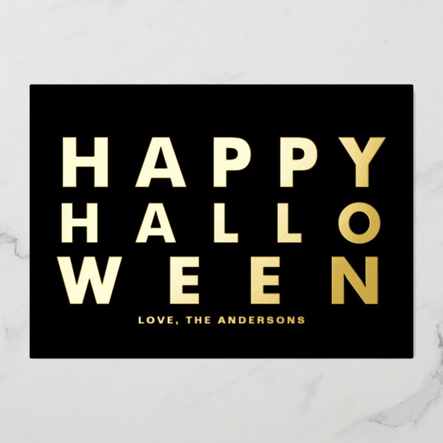 Bold Modern Typography Black Happy Halloween (Front)