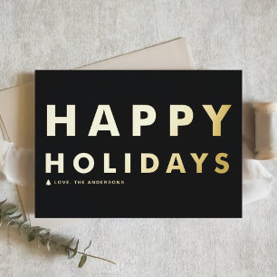 Bold Modern Typography Black Happy Holidays