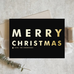 Bold Modern Typography Black Merry Christmas