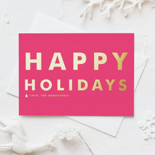 Bold Modern Typography Hot Pink Happy Holidays