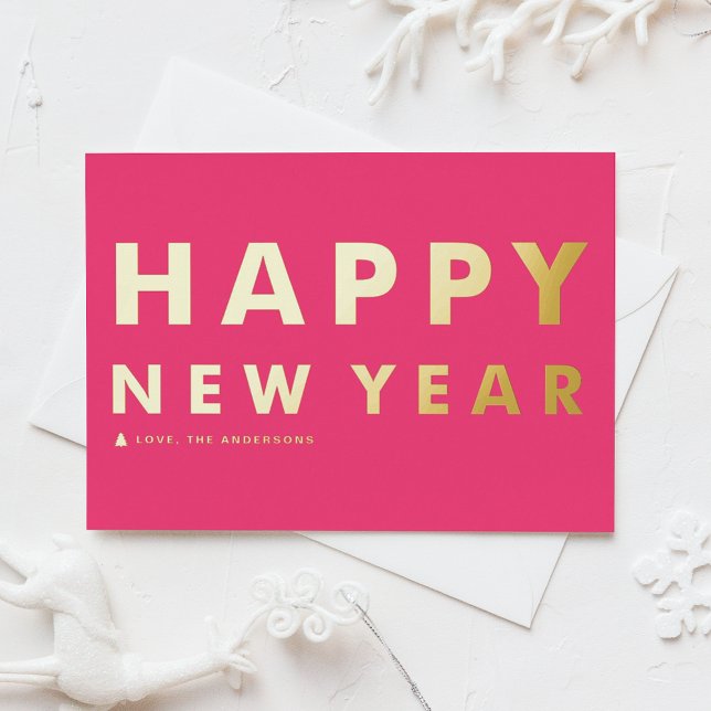 Bold Modern Typography Hot Pink Happy New Year (Creator Uploaded)