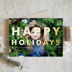 Bold Modern Typography Photo Happy Holidays