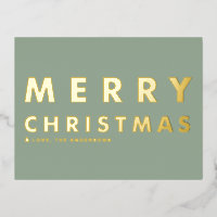 Bold Modern Typography Sage Green Merry Christmas