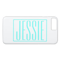 Bold & Modern Your Name or Word | Turquoise White