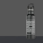 Bold & Modern Your Name or Word | White On Black 710 Ml Water Bottle<br><div class="desc">Classy,  bold & modern.</div>
