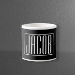 Bold & Modern Your Name or Word | White On Black Espresso Cup<br><div class="desc">Bold & modern.</div>