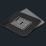 Bold & Modern Your Name or Word | White On Black Laptop Sleeve<br><div class="desc">Bold & modern.</div>