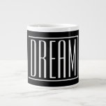 Bold & Modern Your Name or Word | White On Black Large Coffee Mug<br><div class="desc">Bold & modern.</div>