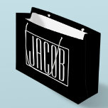 Bold & Modern Your Name or Word | White On Black Large Gift Bag<br><div class="desc">Bold & modern customisable gift bag.</div>