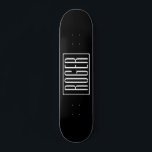 Bold & Modern Your Name or Word | White On Black Skateboard<br><div class="desc">Bold & modern.</div>