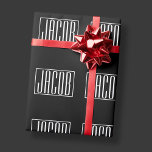 Bold & Modern Your Name or Word | White On Black Wrapping Paper<br><div class="desc">Bold & modern.</div>