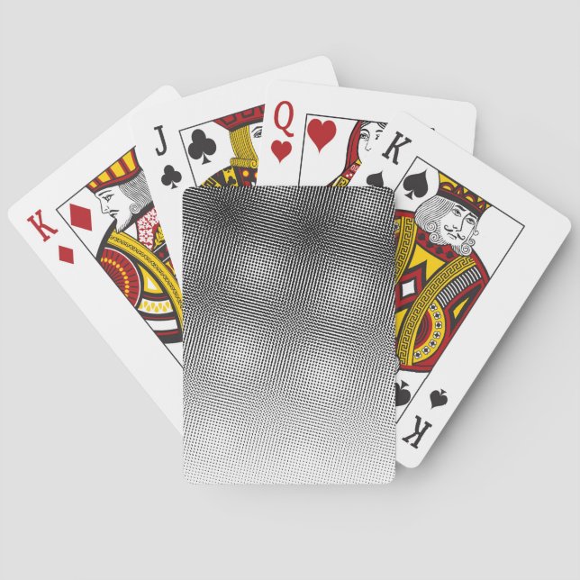 Bold Moiré Pattern Black and White Gradient Playing Cards (Back)