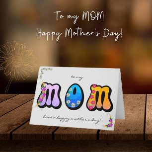 Bold MOM Floral Bohemian Mother's Day Card