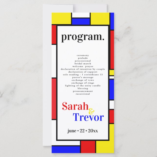 Bold Mondrian Inspired Retro Geometric Art (Front)