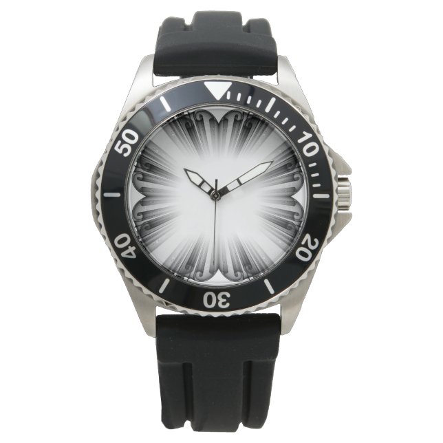 Bold Monochromatic Sport Watch - Abstract Radial  (Front)
