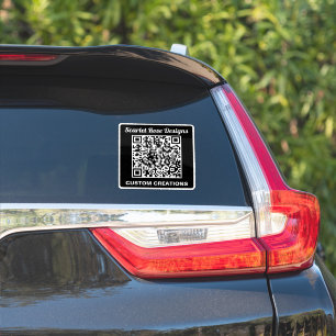 Bold Monochrome QR Code Waterproof Car