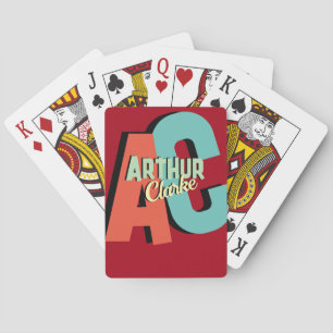 Bold Monogram   add name and initials on red Playing Cards