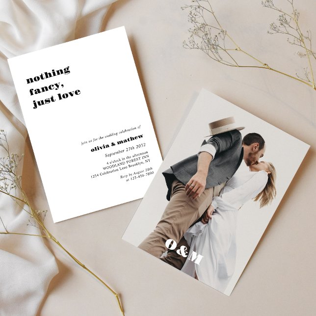 Bold Monogram Casual Photo Wedding Invitation (Creator Uploaded)