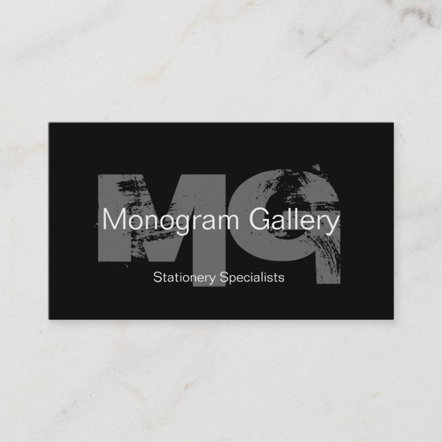 Bold Monogram Customisable Business Card (Front)
