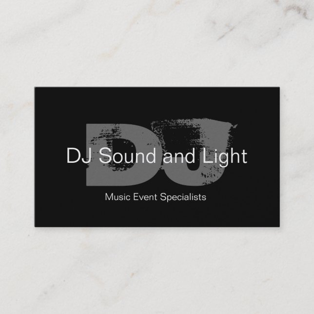 Bold Monogram Customisable DJ Business Card (Front)