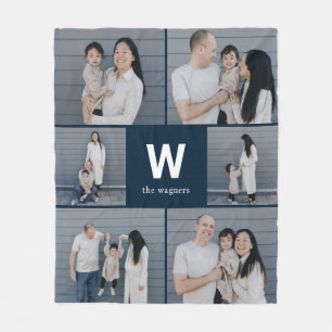 Bold Monogram Editable Colour Custom Photo Blanket