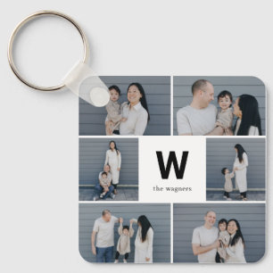 Bold Monogram Editable Colour Custom Photo Keychai Key Ring