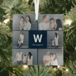 Bold Monogram Editable Colour Custom Photo Ornamen Glass Tree Decoration<br><div class="desc">Photo gifts make the best gifts! Easily personalised with your text and/or photo(s) for a custom look. Designed by Berry Berry Sweet,  Modern Stationery and Personalised Gifts. Visit our website at www.berryberrysweet.com to see our full product lines.</div>