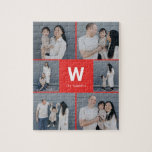 Bold Monogram Editable Colour Photo Collage Puzzle<br><div class="desc">Photo gifts make the best gifts! Easily personalised with your text and/or photo(s) for a custom look. Designed by Berry Berry Sweet. View more designs at www.berryberrysweet.com</div>