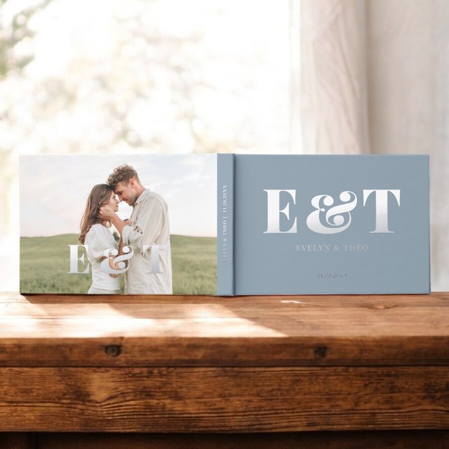 Bold Monogram Elegant Photo Wedding Guest Book (Creator Uploaded)