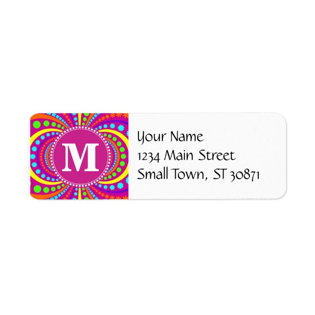 Bold Monogram Funky Pattern Hot Pink Design (Front)