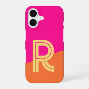 Bold Monogram Hot Pink Orange iPhone 16 Case