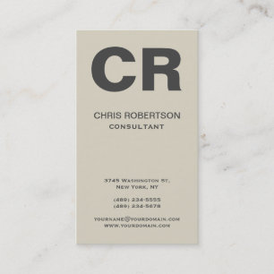 Bold Monogram Modern Minimalist Business Card