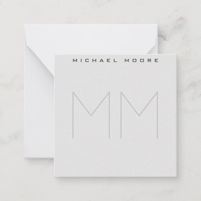 Bold Monogram Name Modern Minimalist Card (Front)