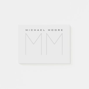 Bold Monogram Name Modern Minimalist Post-it Notes