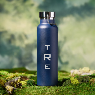Bold Monogram on Blue Water Bottle