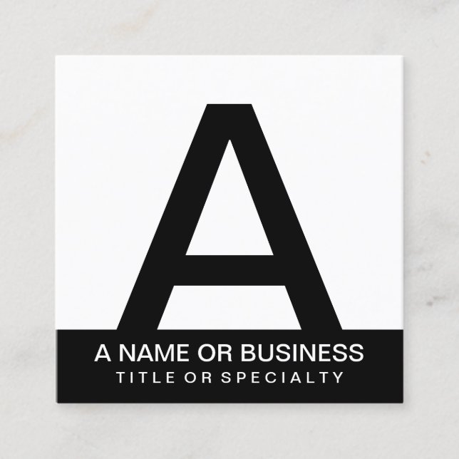 bold monogram square business card (Front)