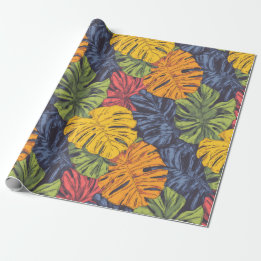 Bold Monstera Leaves Tropical Wrapping Paper