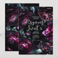 Bold Moody Flowers Black Enchanted Floral Sweet 16