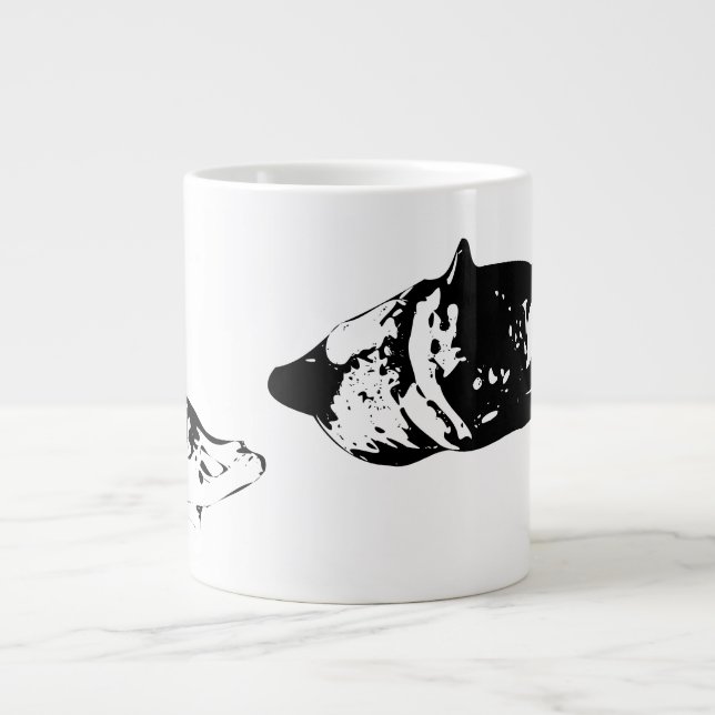 Bold Morning Calm, Ink Duo Large Coffee Mug (Front)