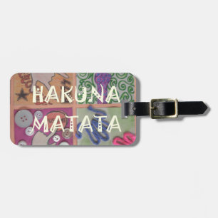Bold Mosaic Mash-Up: Edgy Pop Art Hakuna Matata Luggage Tag