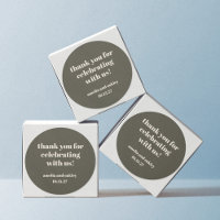 Bold Moss Green Retro Custom Wedding Thank You 