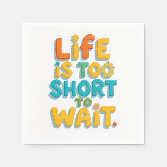 Bold motivational quote playful style napkin (Front)