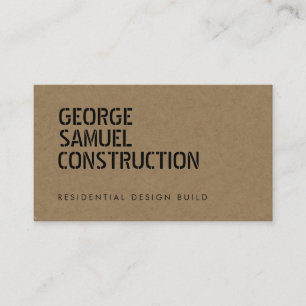Bold Moulded Construction Business QR Code Tan Card