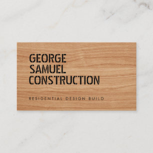 Bold Moulded Construction Business QR Code Wooden Card