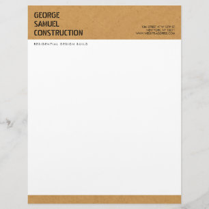 Bold Moulded Particle Board Construction Business Custom Letterhead